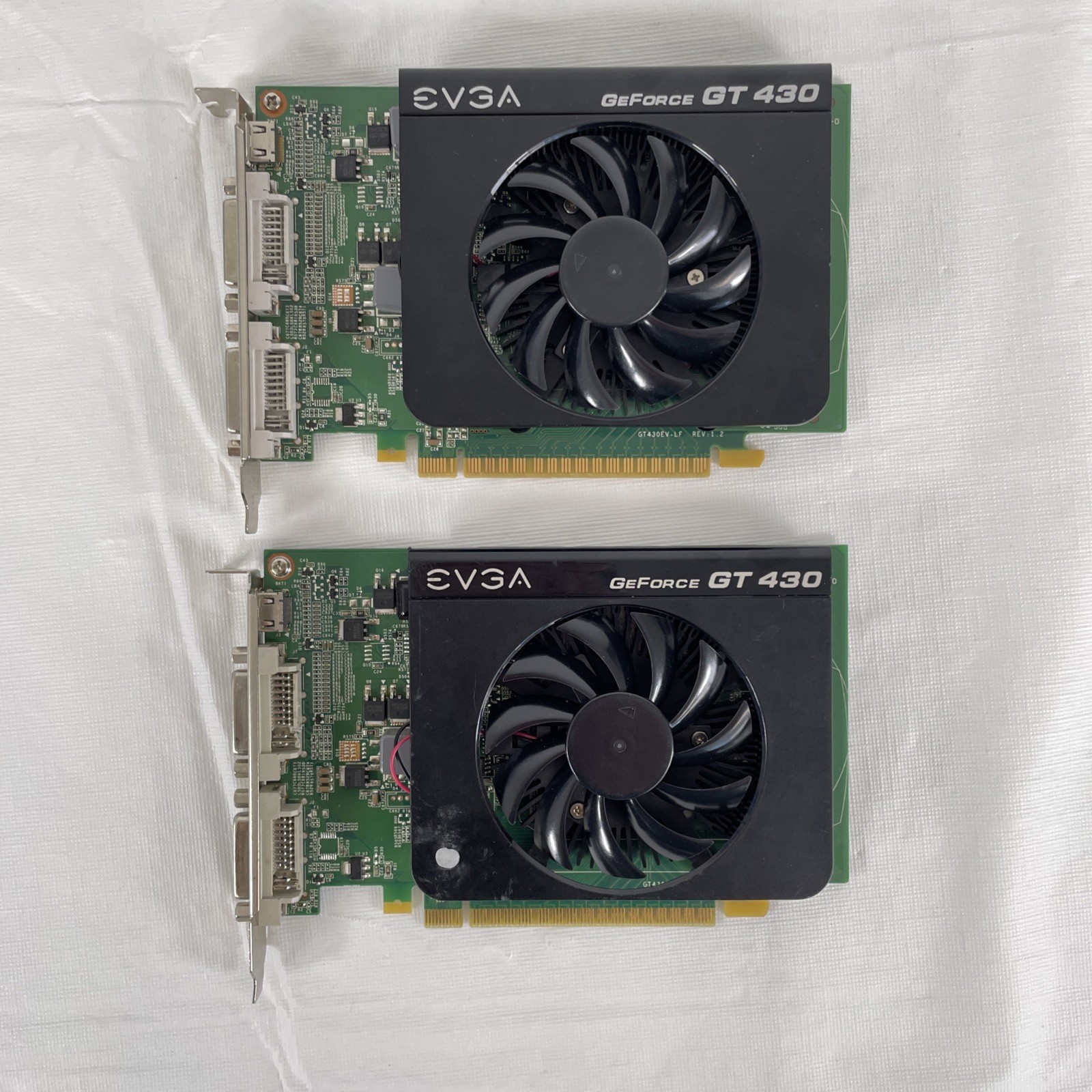 Lot of 2 EVGA NVIDIA GeForce GT 430 1GB DDR3 Graphics Cards (Tested/Cleaned)
