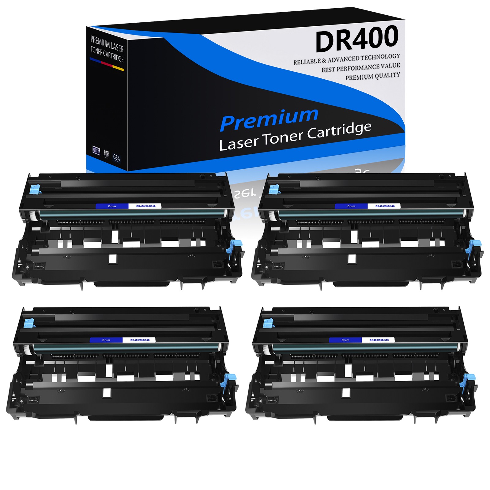 4PK High Yield DR400 Drum Unit for Brother MFC-9600 MFC-9650 HL-1250 HL-1270n