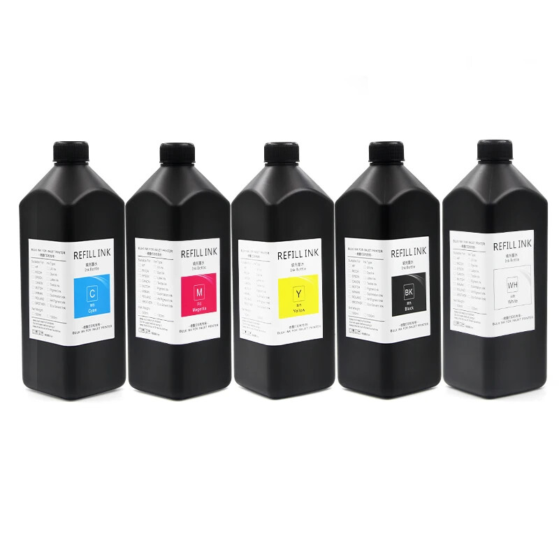 6*1000ML LED UV Ink For 1390 DX5 DX7 R1900 R2000 R1800 TX800 CKMY WH GLOSS