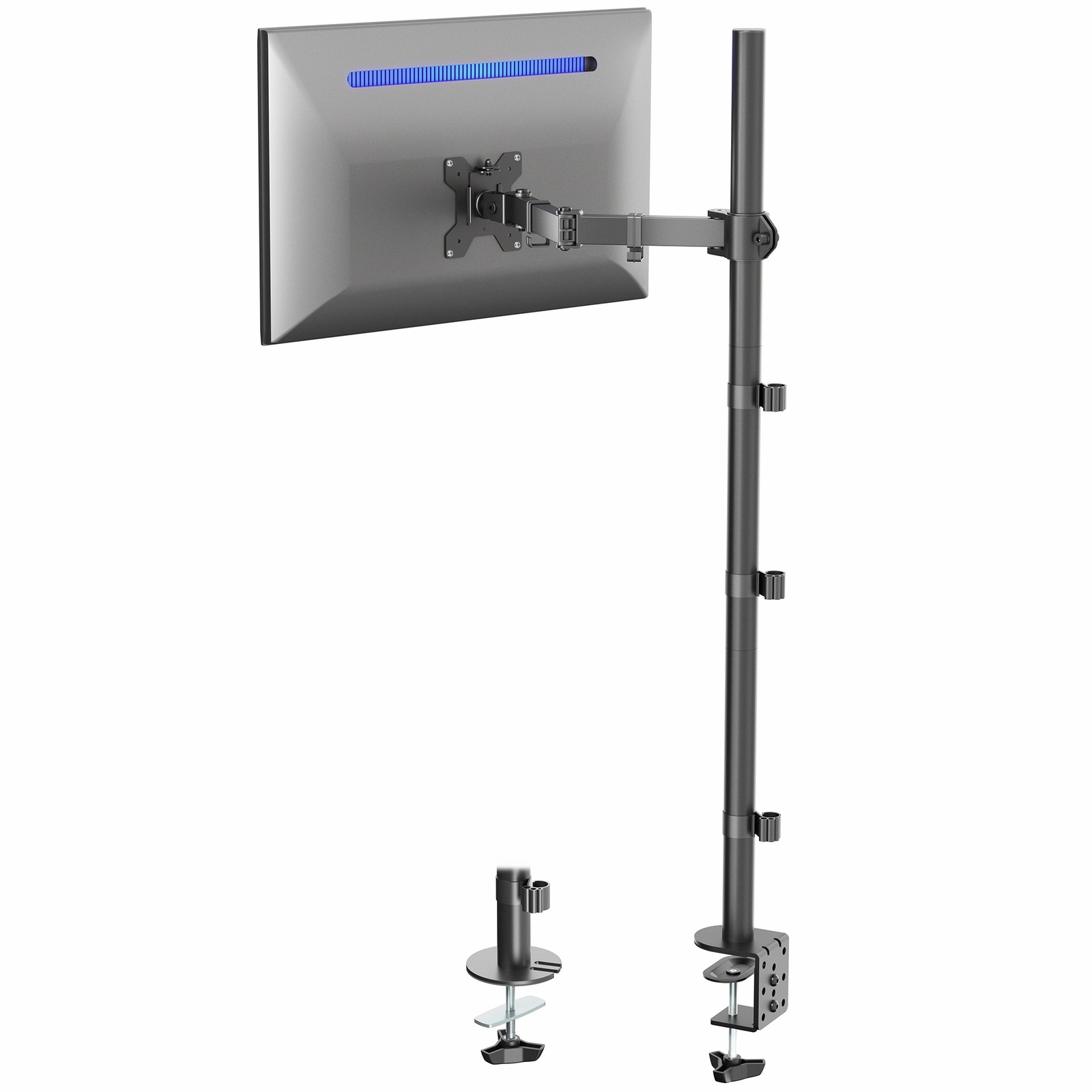 VIVO Single Monitor Mount Extra Tall Adjustable Stand Fits One Screen up to 32"