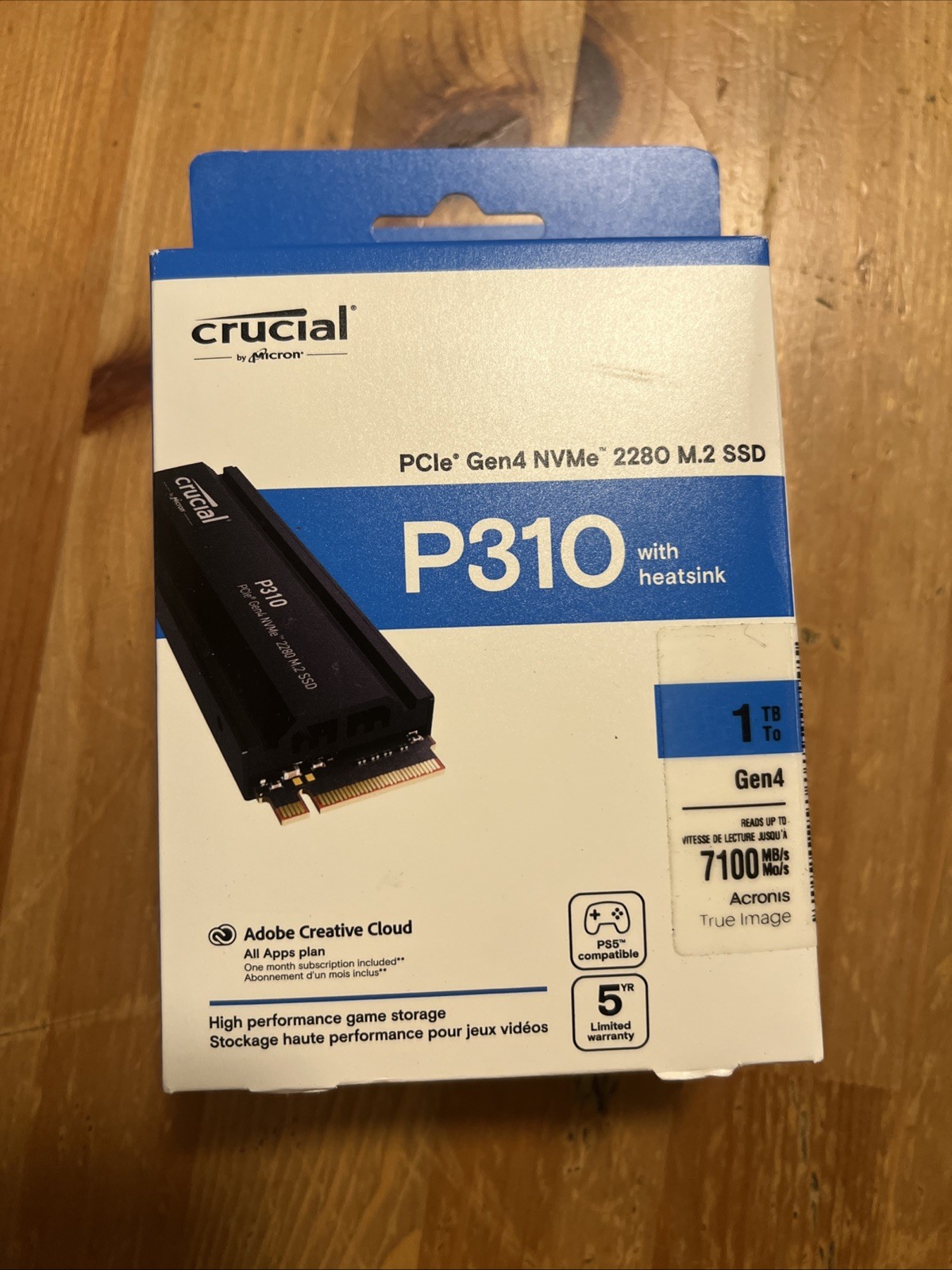 Crucial P310 1TB PCIe Gen4 NVMe M.2 2280 Internal SSD 7100MB/s