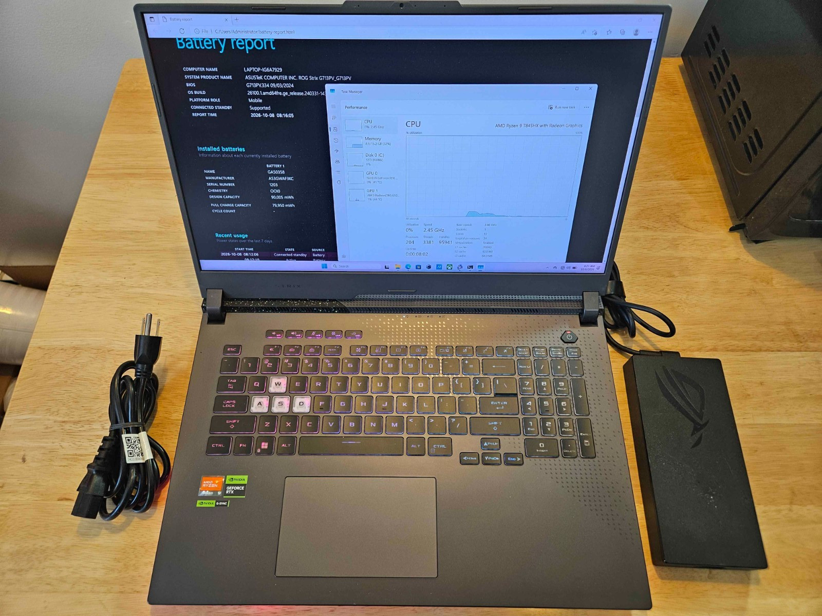 Asus ROG Strix G713 240Hz 2K Ryzen 9 7845HX 16GB 1TB SSD RTX 4060