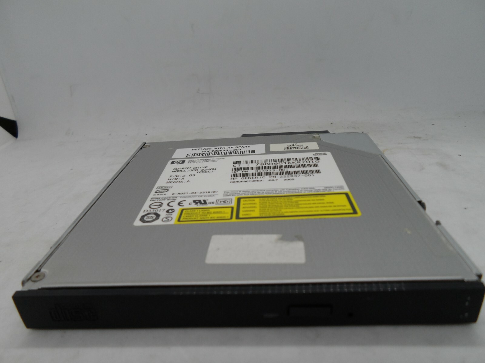 HP HPe 24X CARBON CD SLIMLINE DRIVE 228508-001 356963-B21 314933-MD1 222837-001
