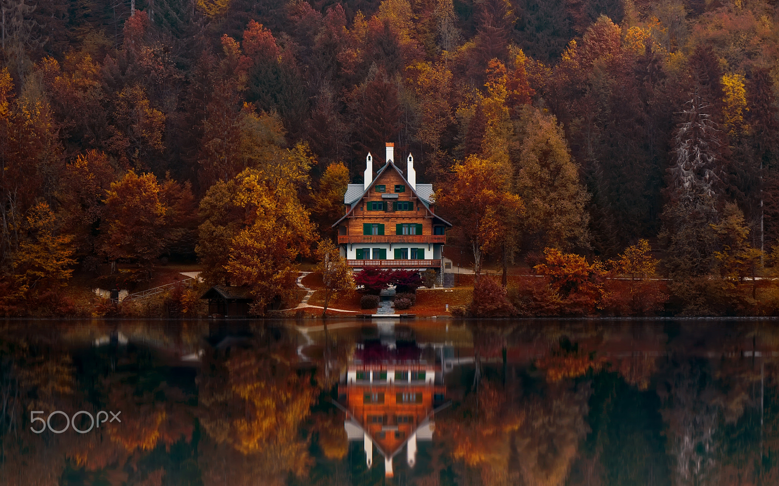 Landscape slovenia lake bled forest 500px reflection Custom Gaming Mat Desk