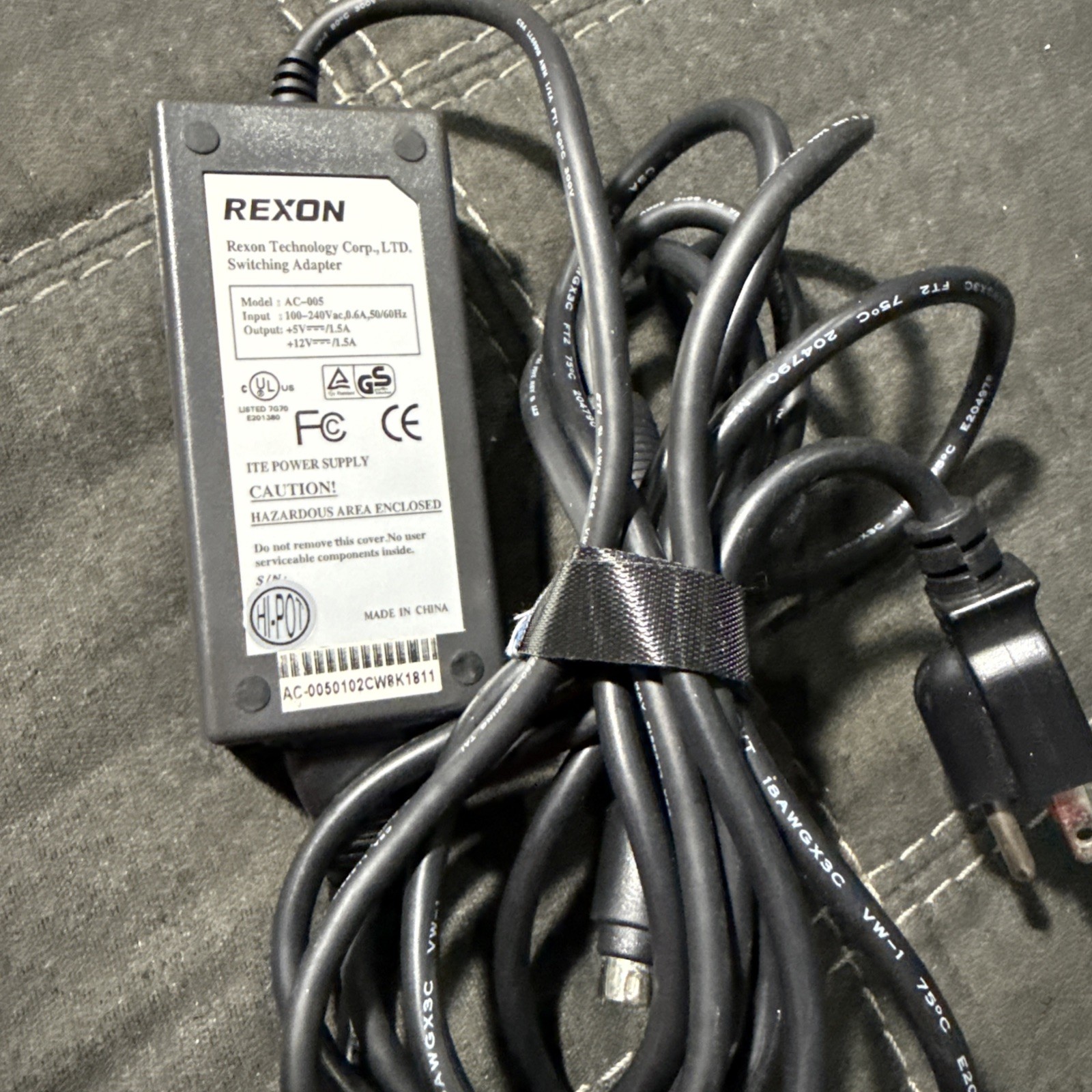 REXON AC 005 SWITCHING power supply 91-59063 Power Brick