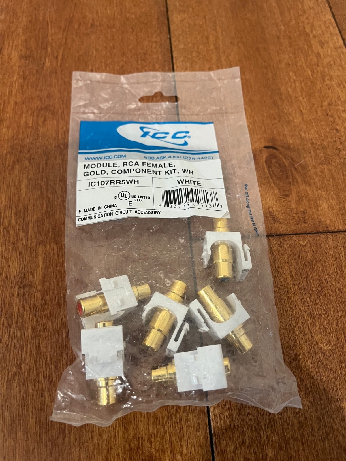 RCA Gold Keystone Jack/Coupler Female Component Kit Red White Blue Green (6 pcs)