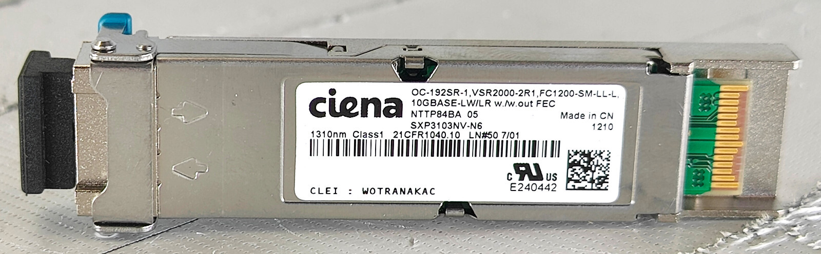 Ciena OC-192SR-1 VSR2000-2R1 FC1200-SM-LL-L 10GBase-LW/LR NTTP84BA WOTRANAKAC