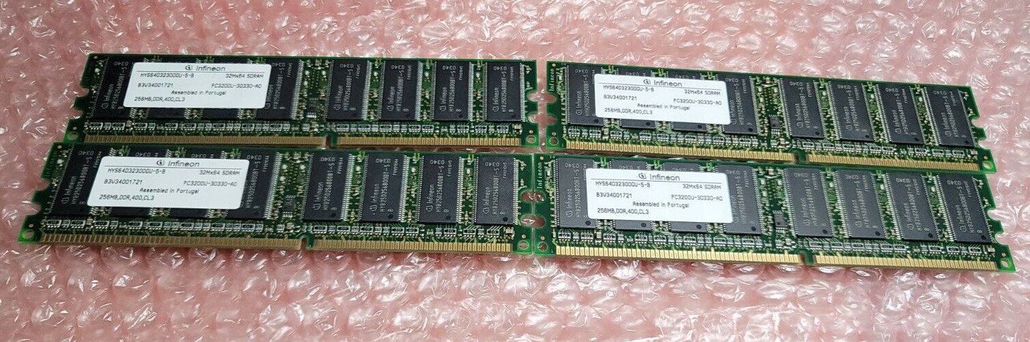 Infineon HYS64D32300GU-5-B 32mX64 SDRAM 256MB DDR 400 CL3 **Lot of 4**