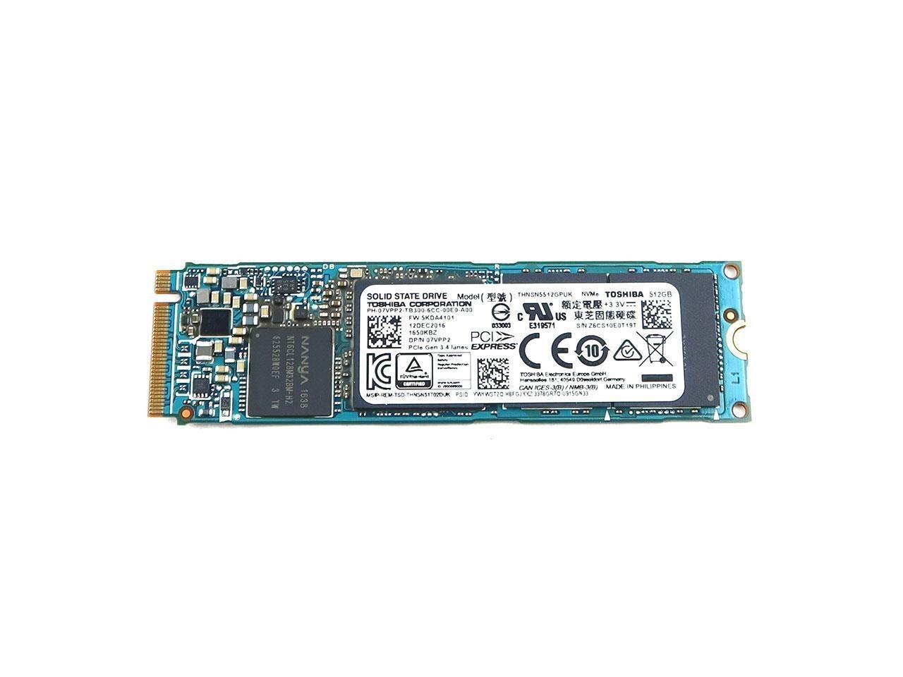 ✔️ Toshiba M.2 2280 512GB SSD Solid State Drive THNSN5512GPUK Dell 7VPP2