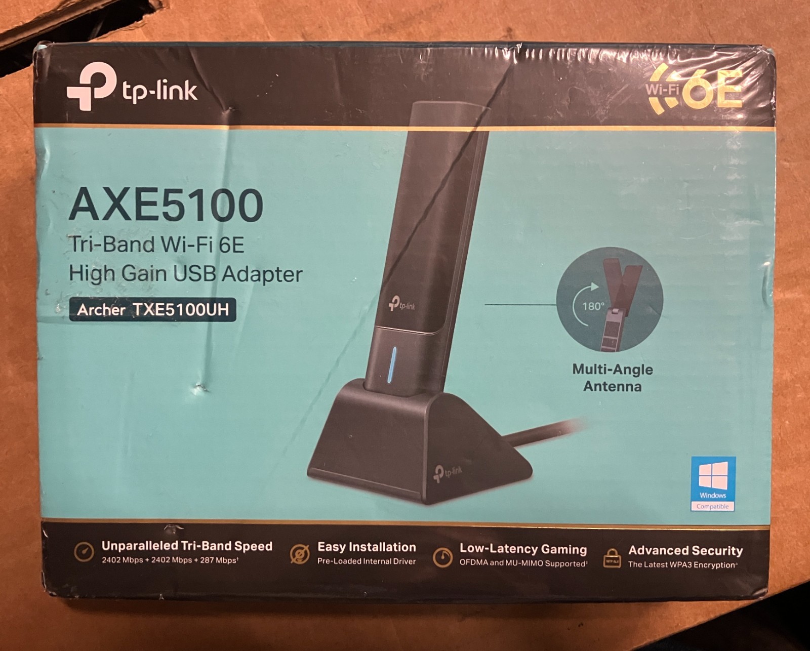 TP-Link AXE5100 Tri-Band Wi-Fi 6E High Gain USB Adapter Archer TXE5100UH SEALED