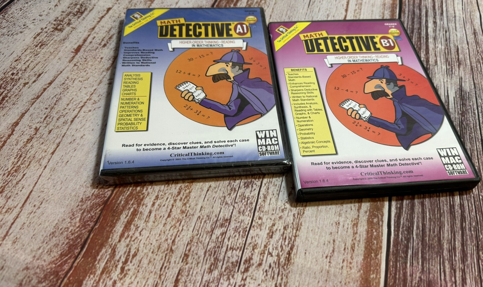 Math Detective A1/B1 Thinking Reading Writing Mathematics CD-Rom Grades 5-6 7-8