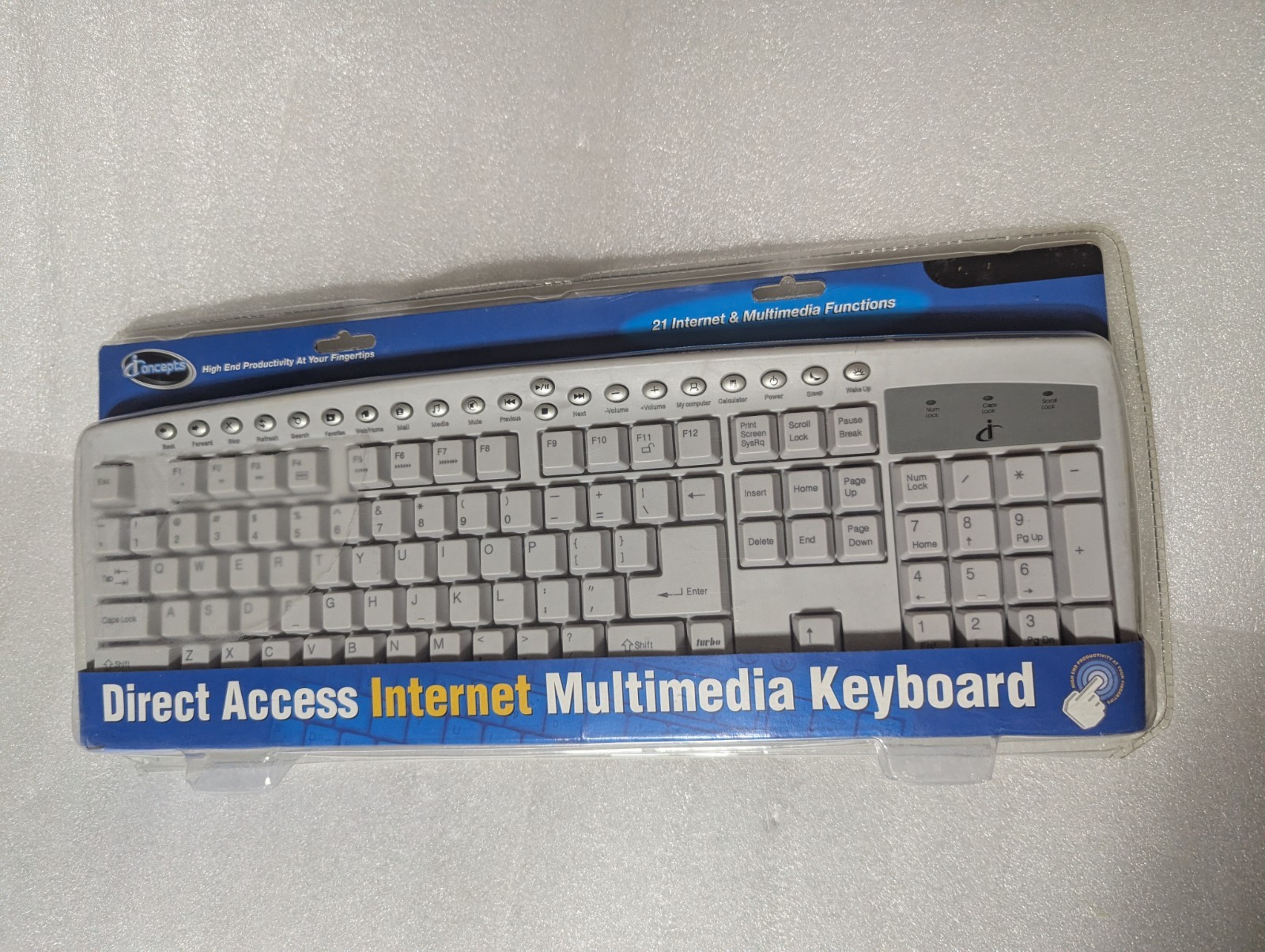 New 2003 Vintage PS2 PORT iConcepts Direct Access Internet Multimedia keyboard