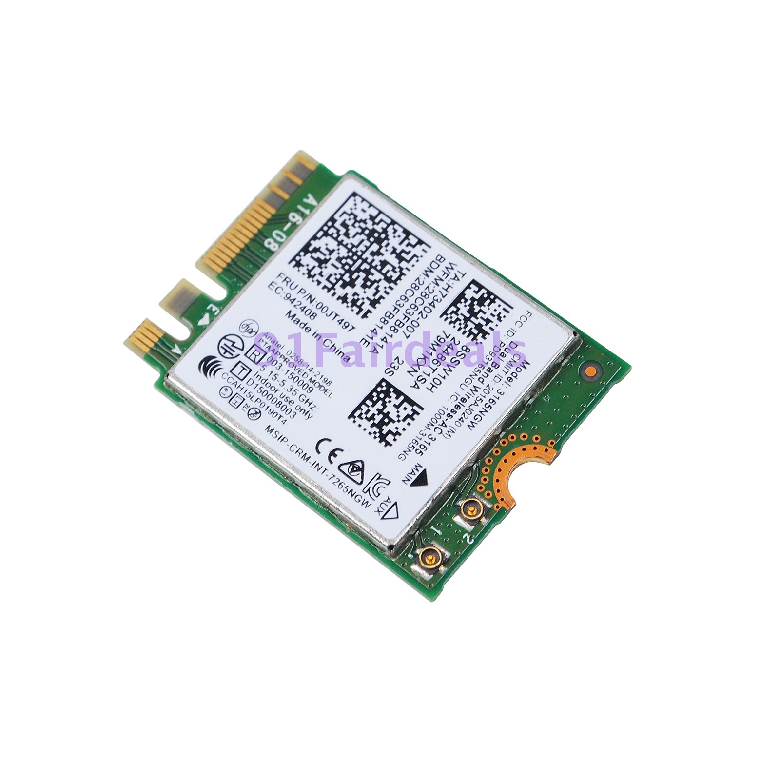 For Lenovo OEM 8SSW10H Intel Dual Band Wireless-AC 3165 3165NGW BT NGFF 00JT497