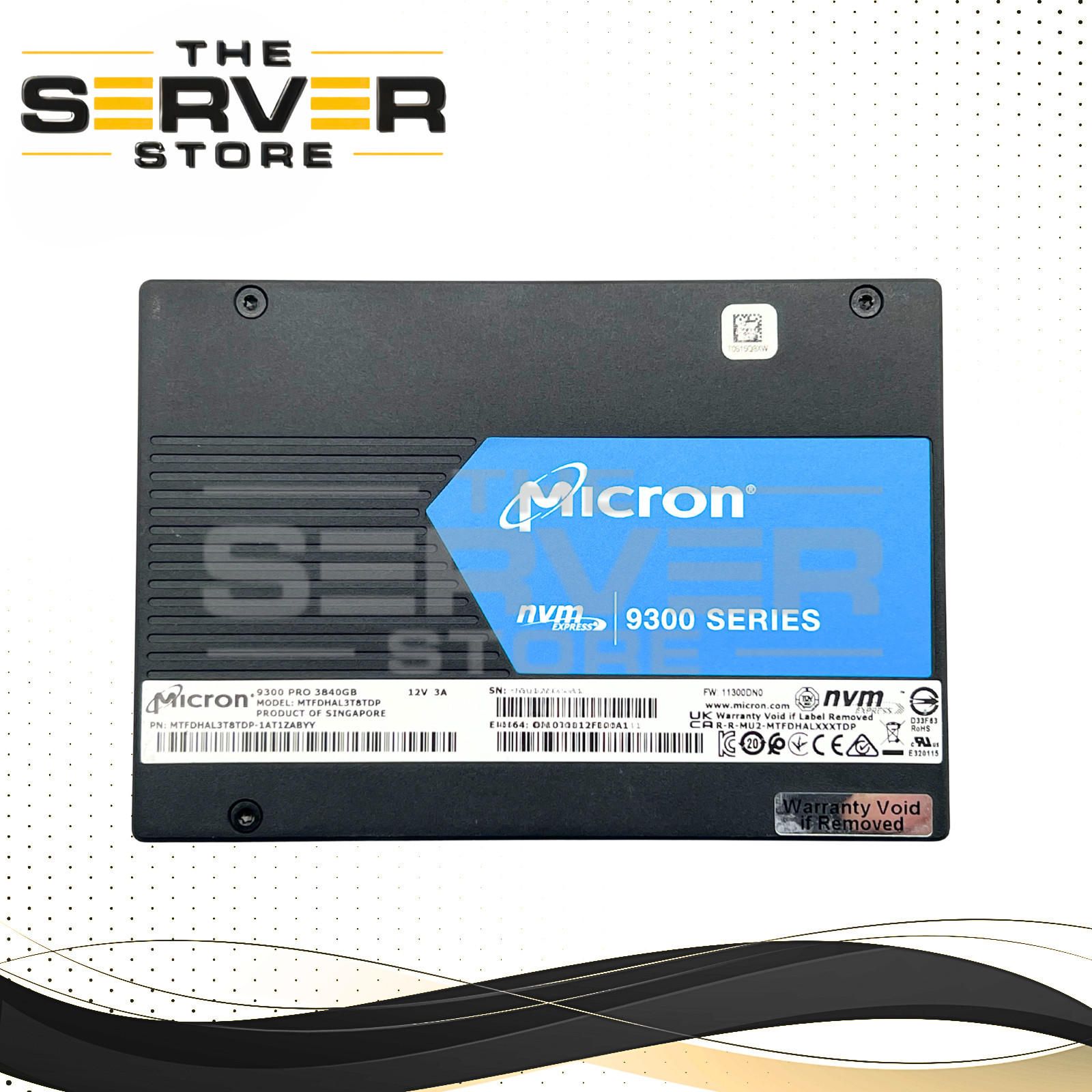 Micron 3.84TB NVMe U.2 PCIe Gen 3.0 x4 RI 2.5" SSD 9300 Pro Series MTFDHAL3T8TDP