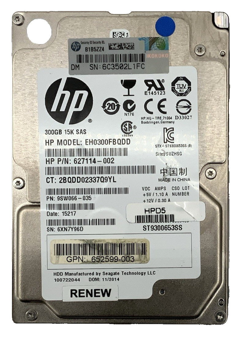 Lot of 38 - Seagate HP 300GB 15K SAS 6Gb/s 2.5" HDD | EH0300FBQDD, ST9300653SS