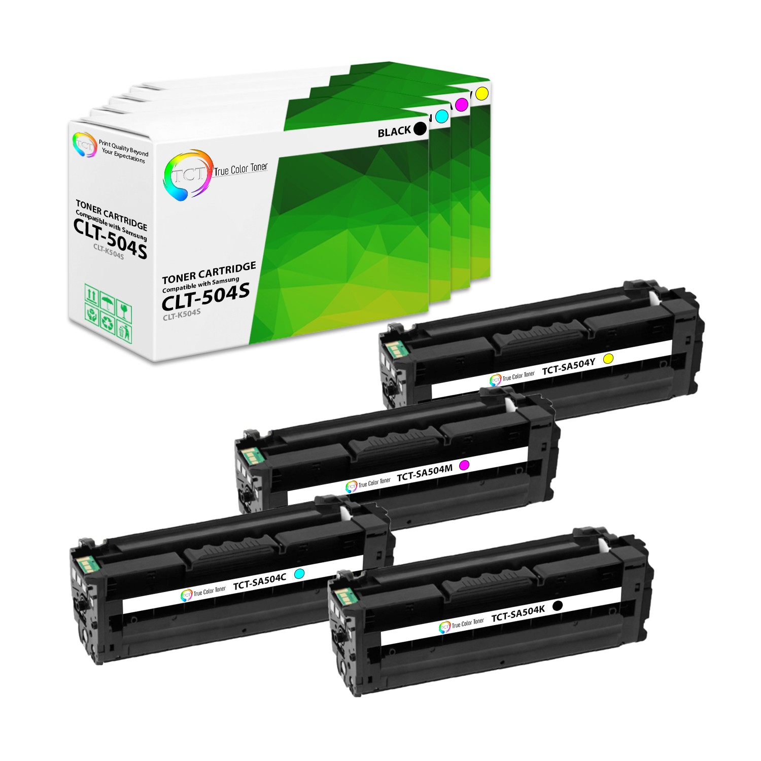 TCT 4PK CLT504S Color Toner Cartridge Set For Samsung CLP415 CLX4195 printer