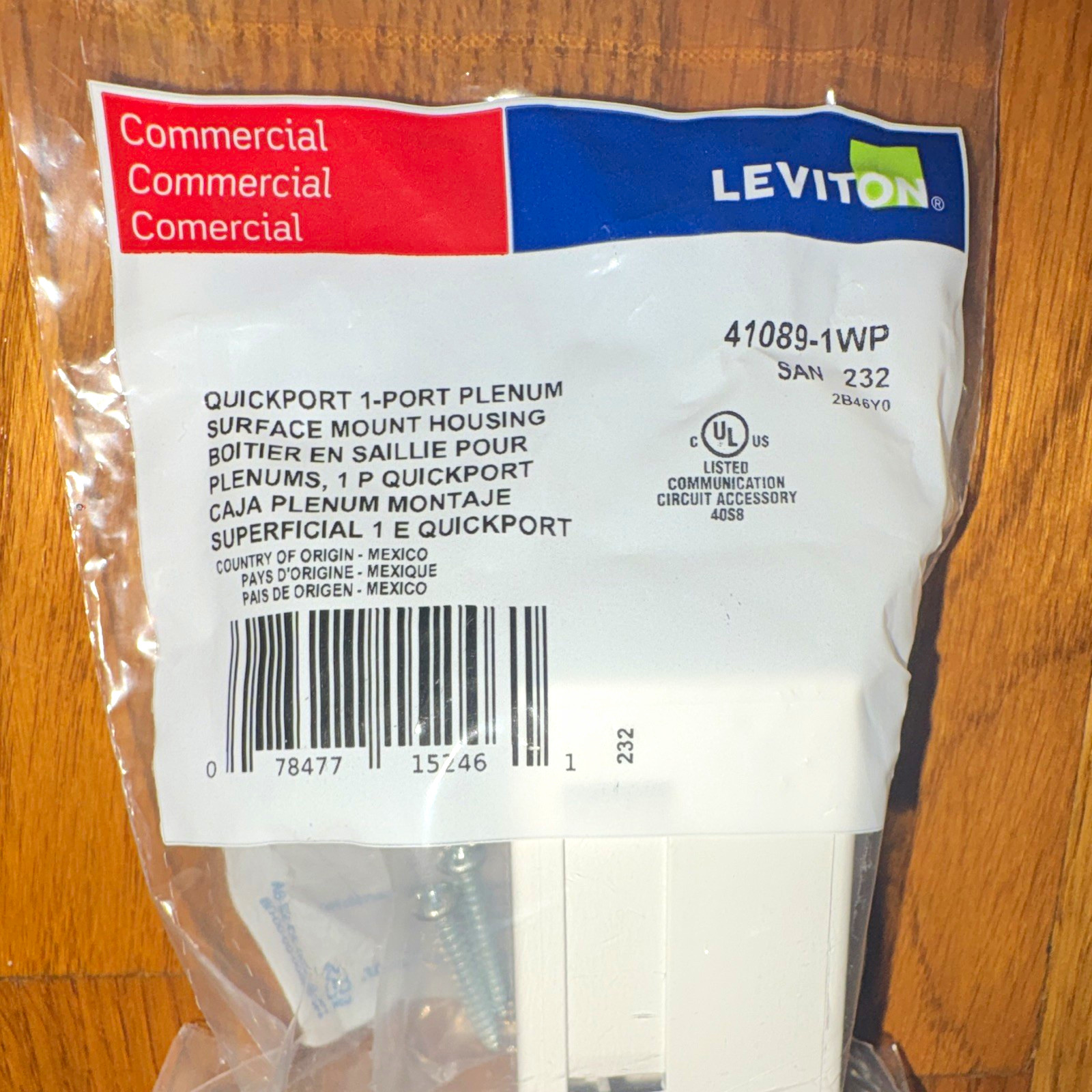Leviton QuickPort 1-Port Plenum Surface Mount Housing White 41089-1WP   LOT OF 6