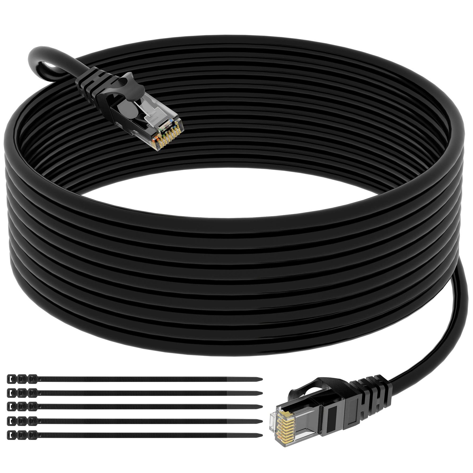 Cat 6 Outdoor Ethernet Cable 50 Ft Heavy Duty Patch Cord Suppot POE Cat6 Cat5...
