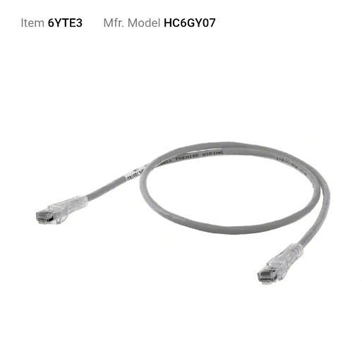 Hubbell HC6GY07 NEXTSPEED CAT6 Ethernet Patch Cable 7ft Gray LOT OF 4