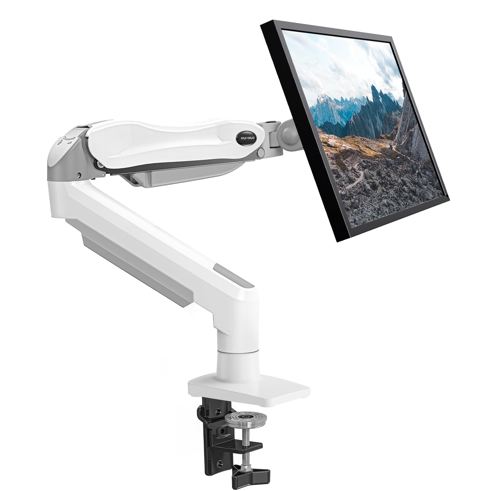 HUANUO Single Monitor Mount, 13 to 32 Inch Gas Spring 13-32 Inch, White