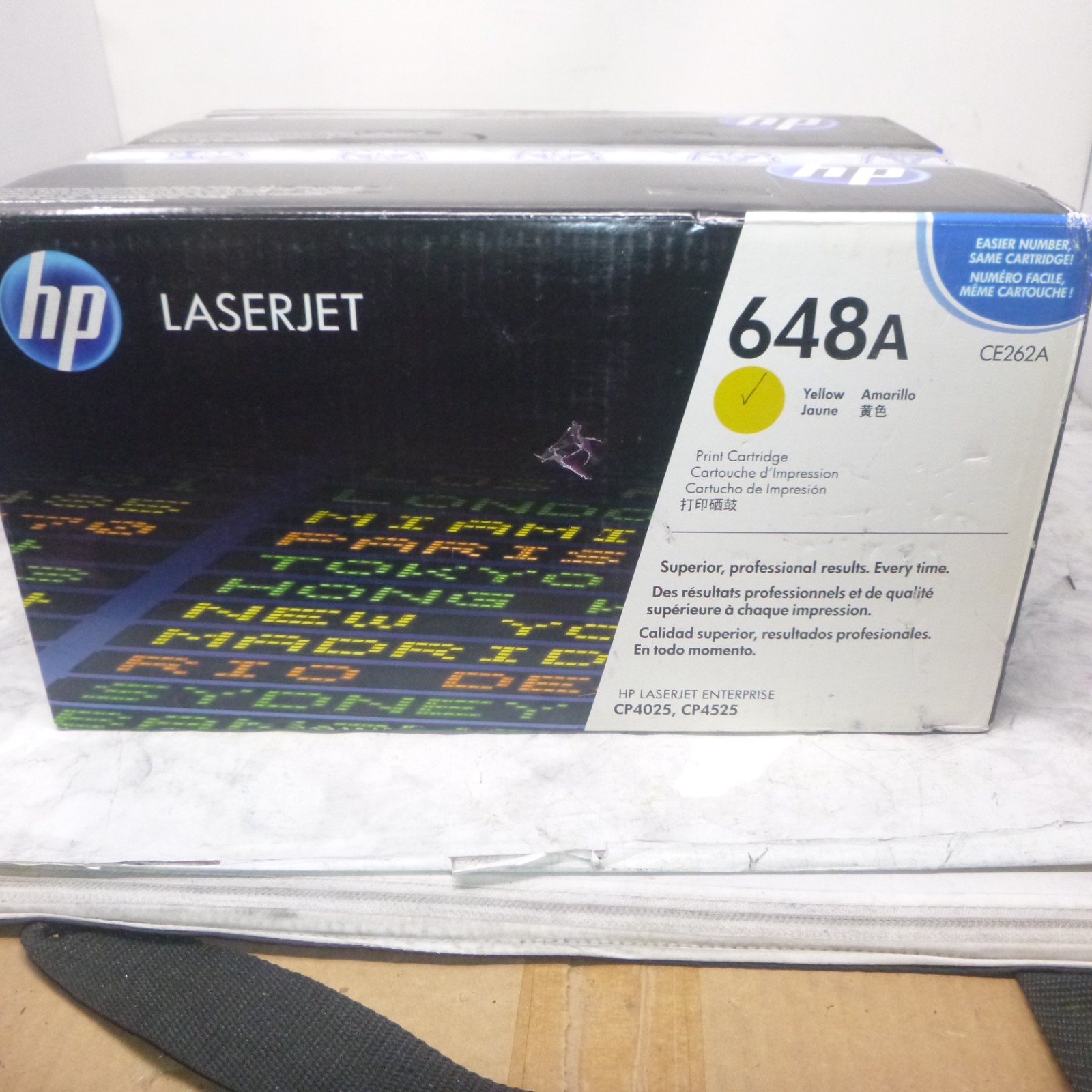 HP 648A CE262A Yellow Toner Cartridge Genuine New Sealed Bag Open Box 