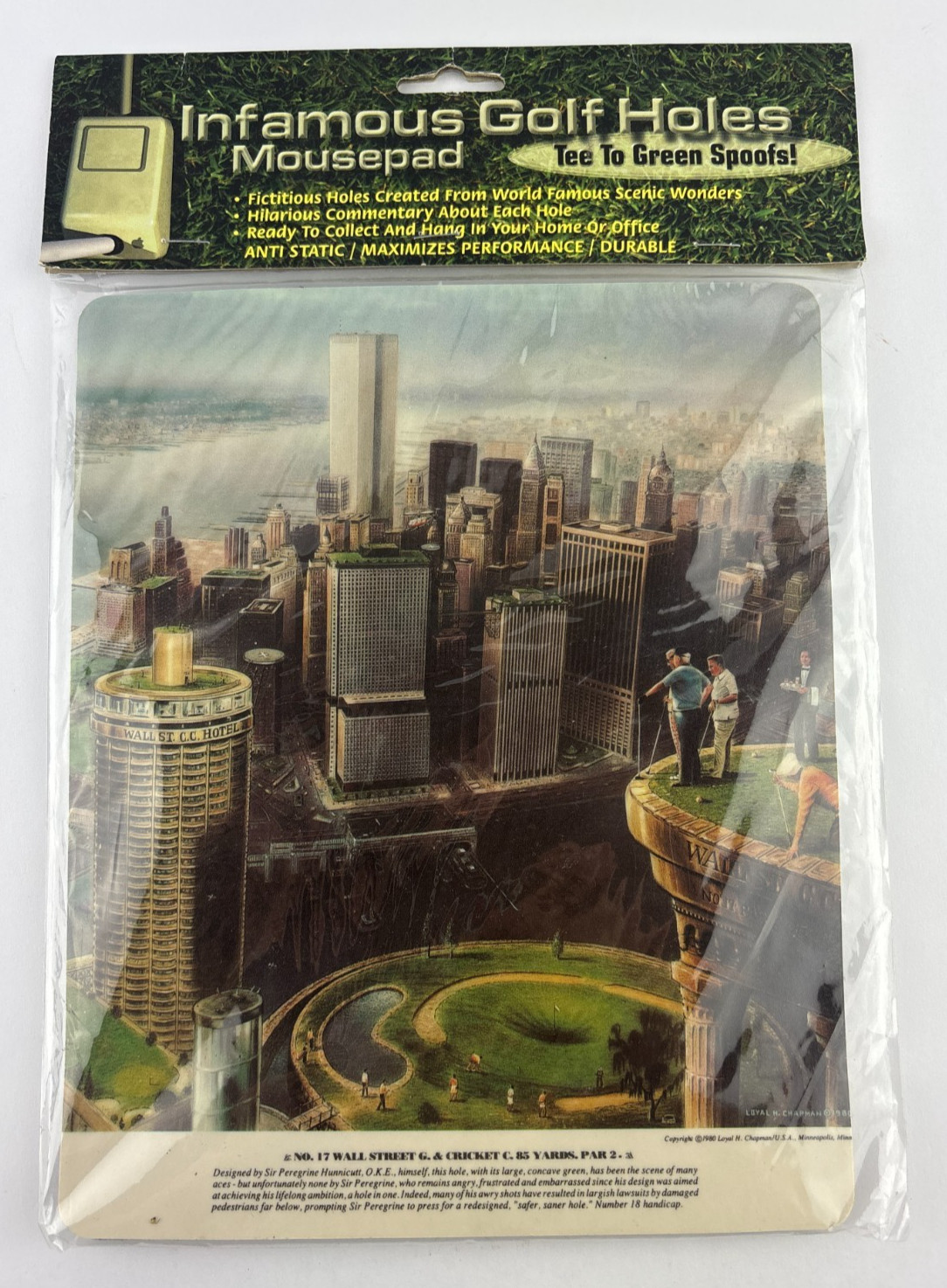 Infamous Golf Holes Vintage Mousepad Loyal H Chapman 1980 New York City Wall St
