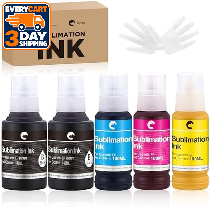 Hiipoo 580ML Sublimation Ink for Supertank Inkjet Printer ET-2980 ET-2903 ET-298
