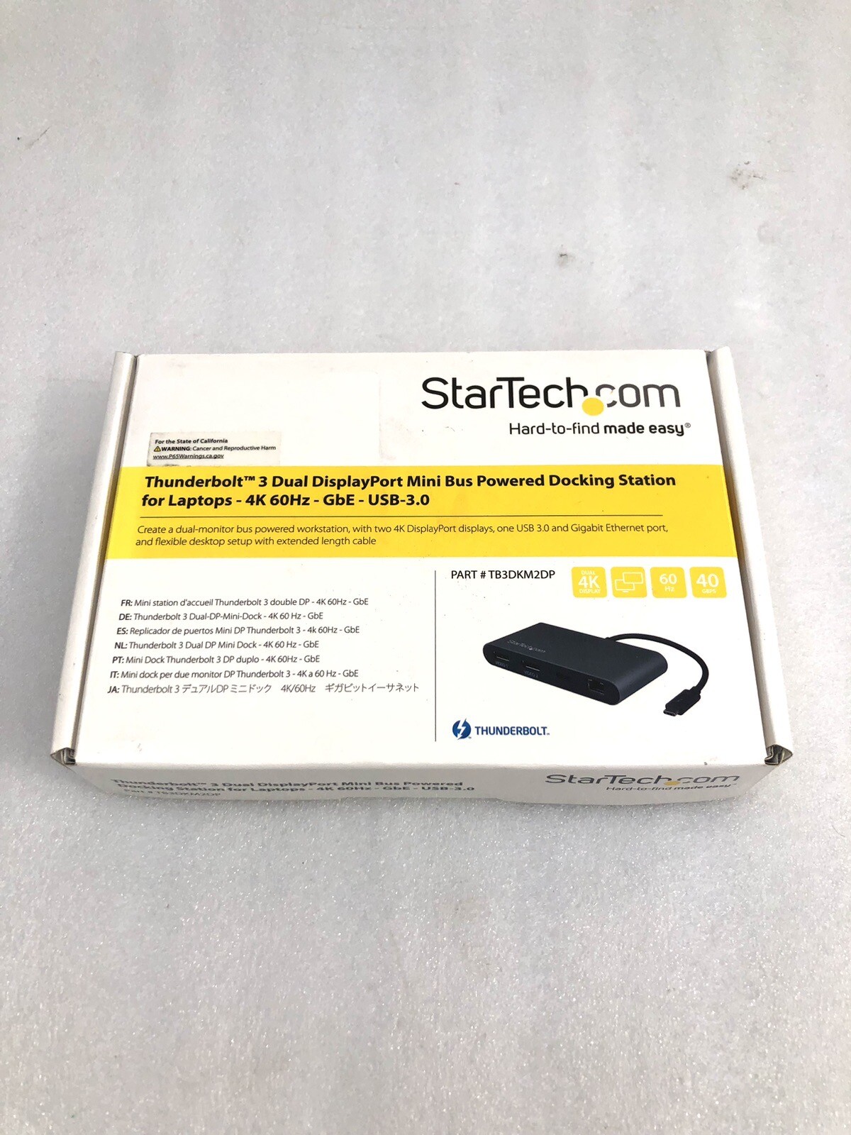 StarTech Thunderbolt 3 Dual DisplayPort Docking Station 4K 60Hz TB3DKM2DP