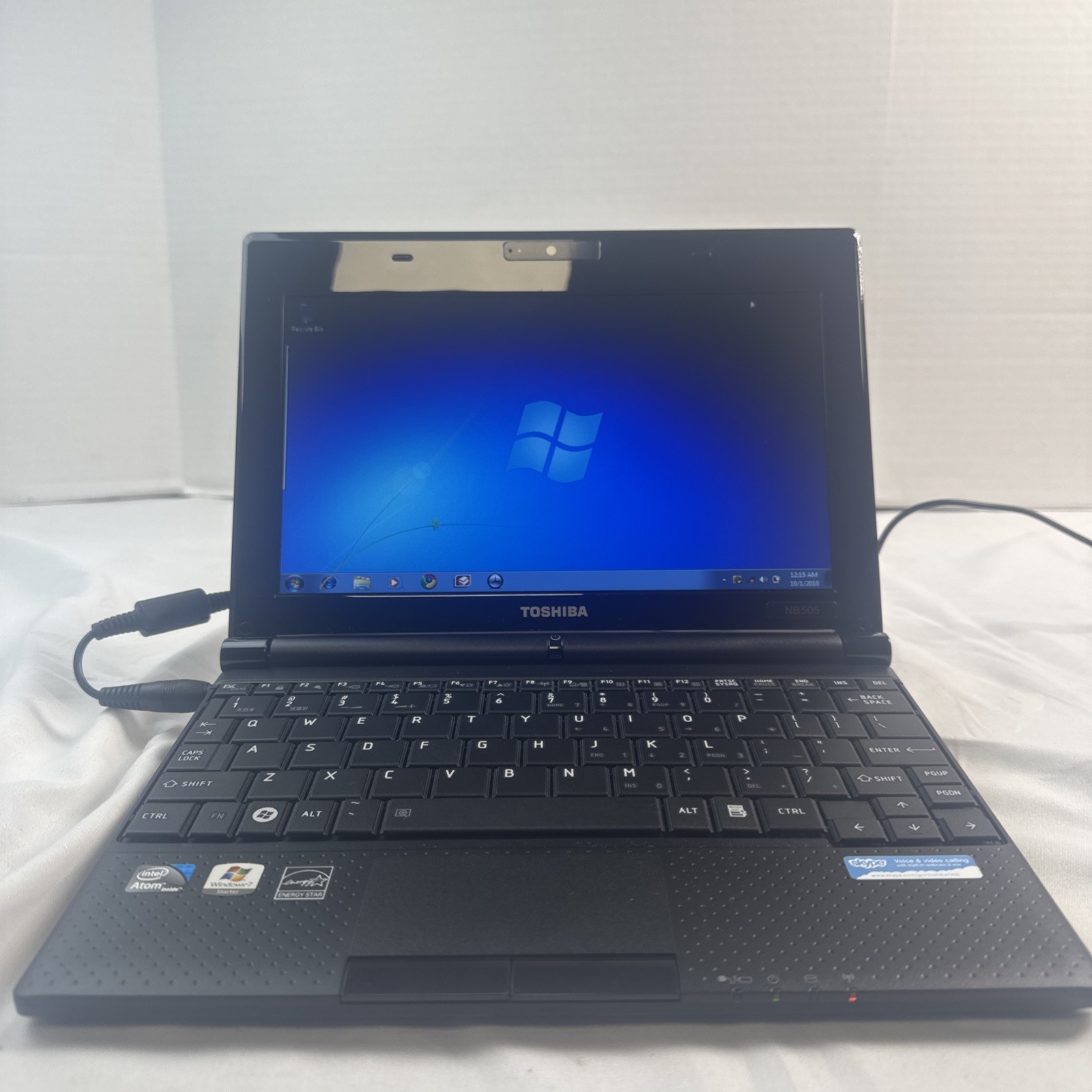 Toshiba NB505 Intel Atom N455 1GB Ram 223GB Storage Windows 7 Sea Blue USED