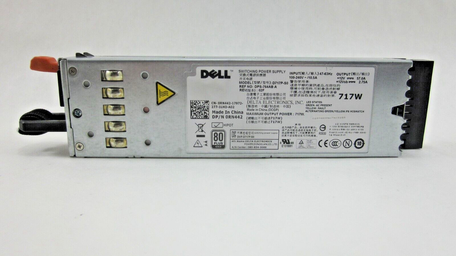 Dell D717P-S0 DSP-76AB 717W 0RN442 Switching Power Supplies for PowerEdge