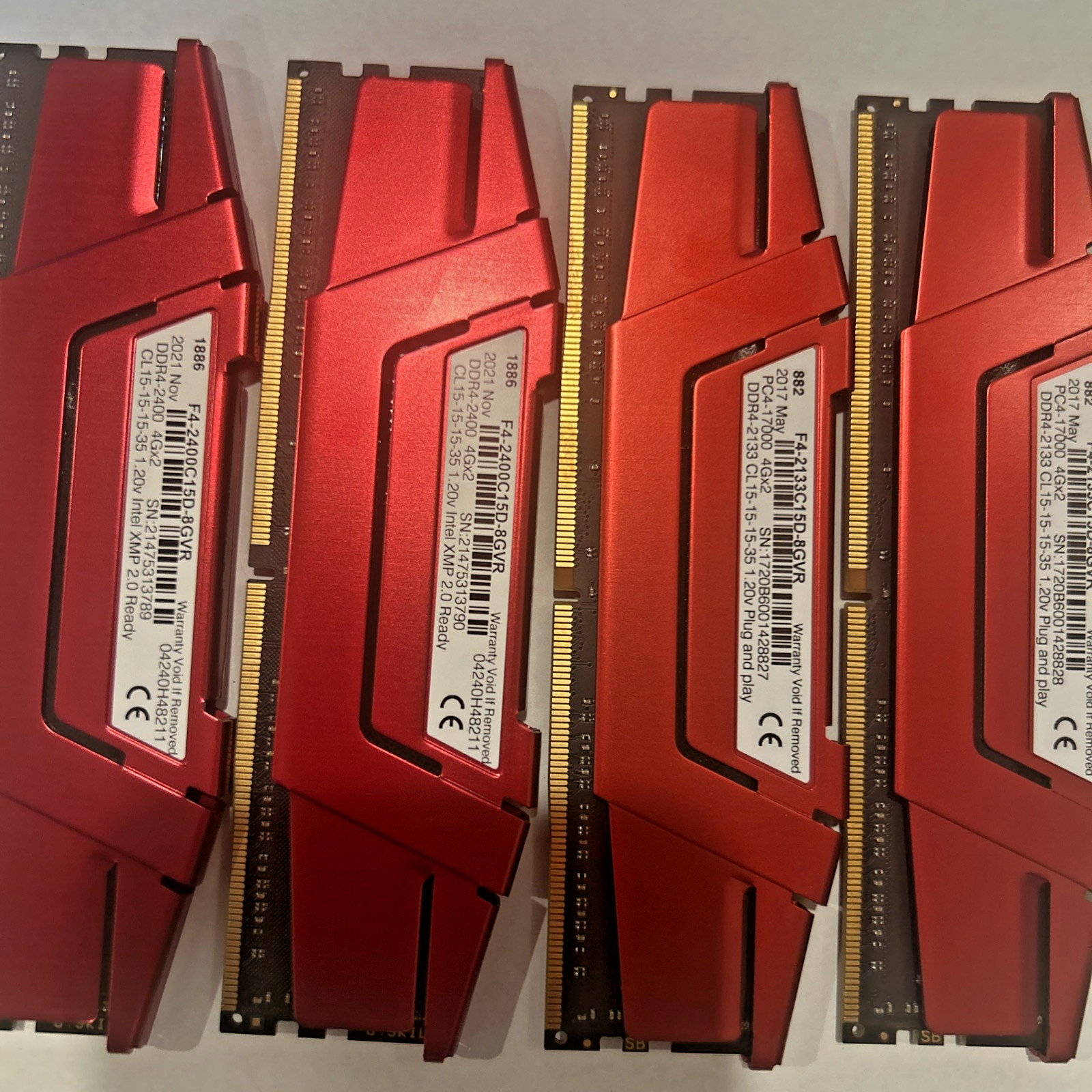4 ea G.SKILL Ripjaws V Series DDR4 SDRAM memory module RAM