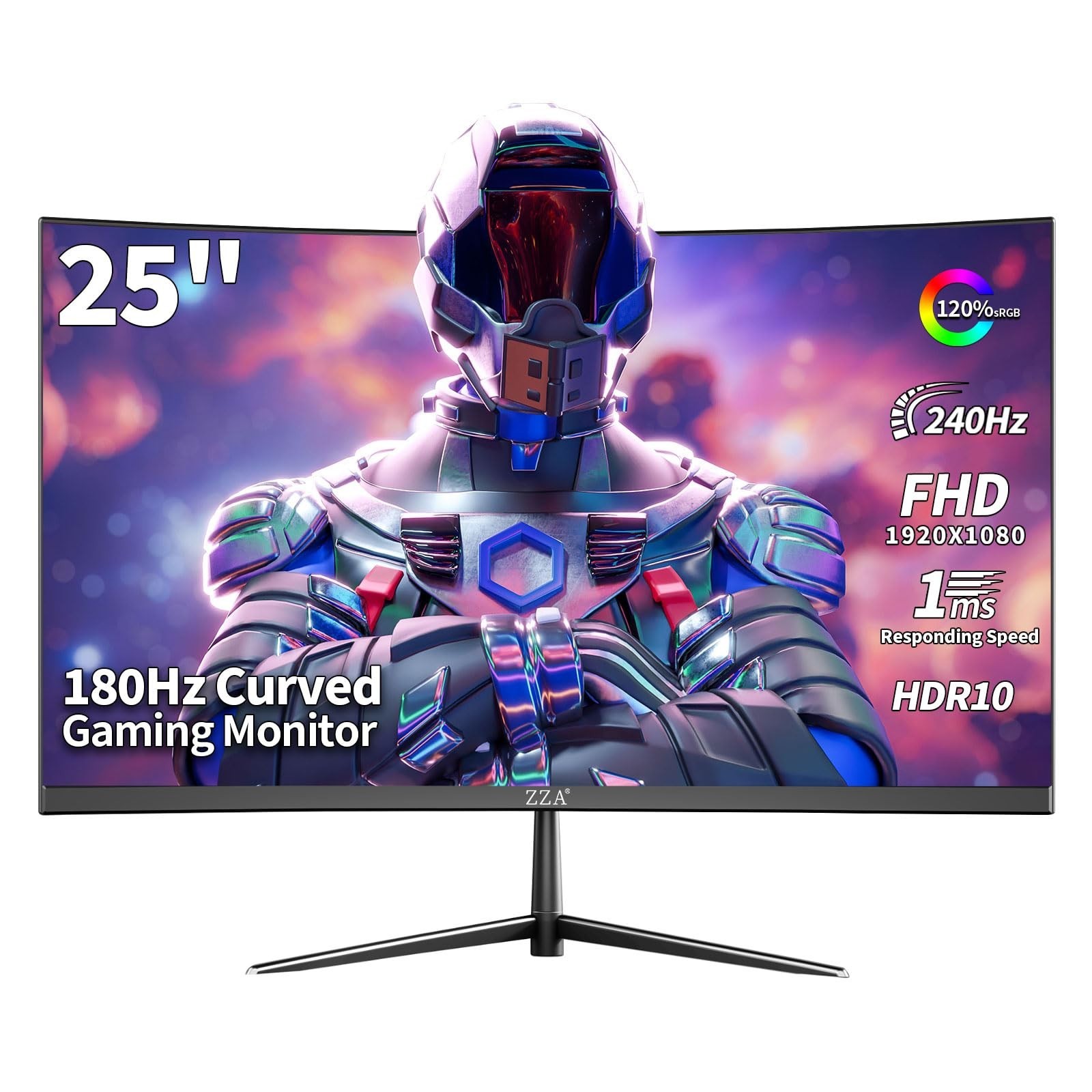 25" Curved Gaming Monitor 240Hz 144Hz FHD 1920x1080 VA Screen Freesync Blue Ligh