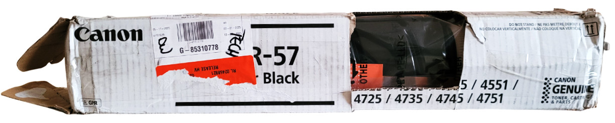 Canon GPR57 GPR-57 Black Toner Cartridge New Sealed with Open Ripped Box