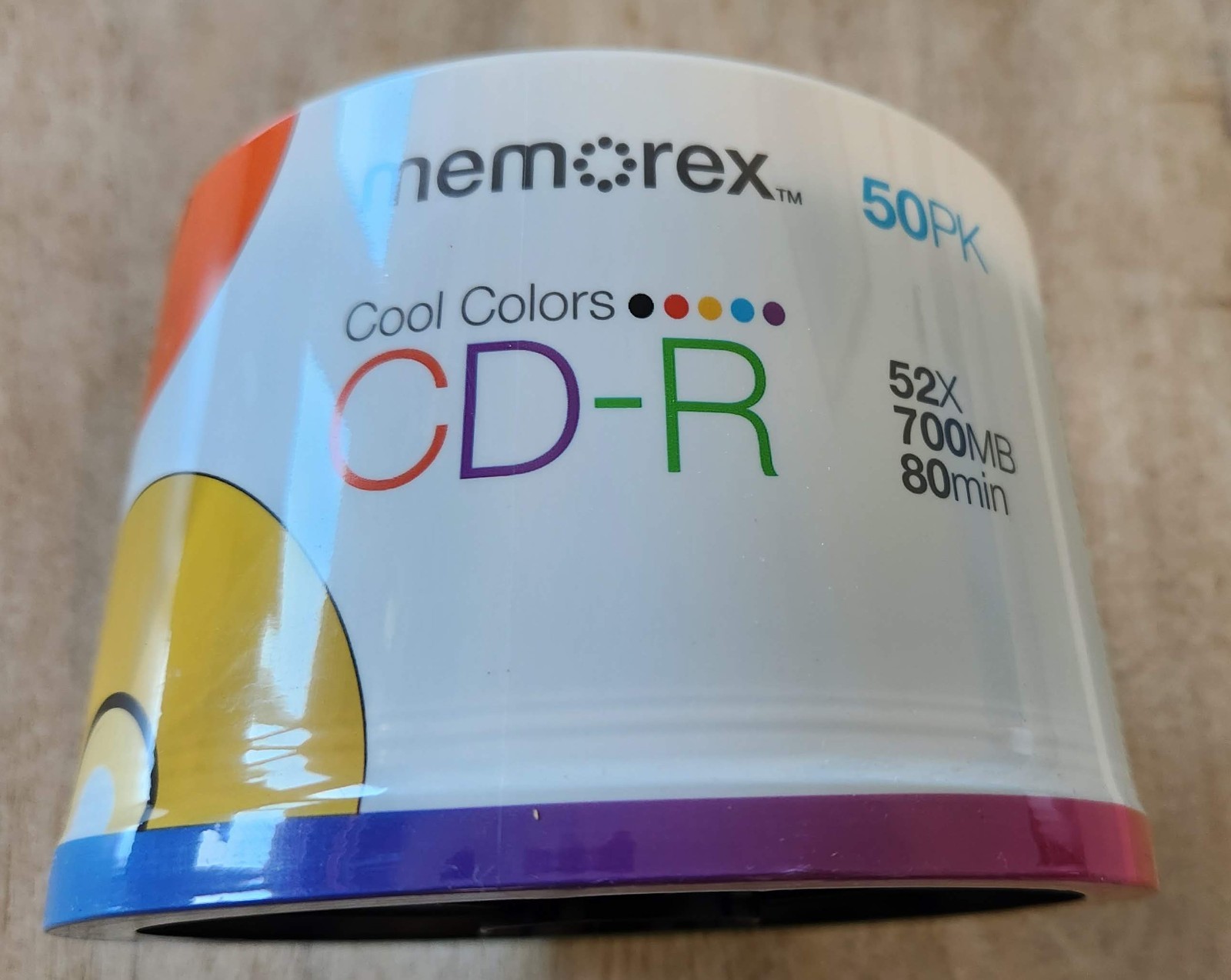 New Sealed Memorex Cool Colors CD-R 50 Pack