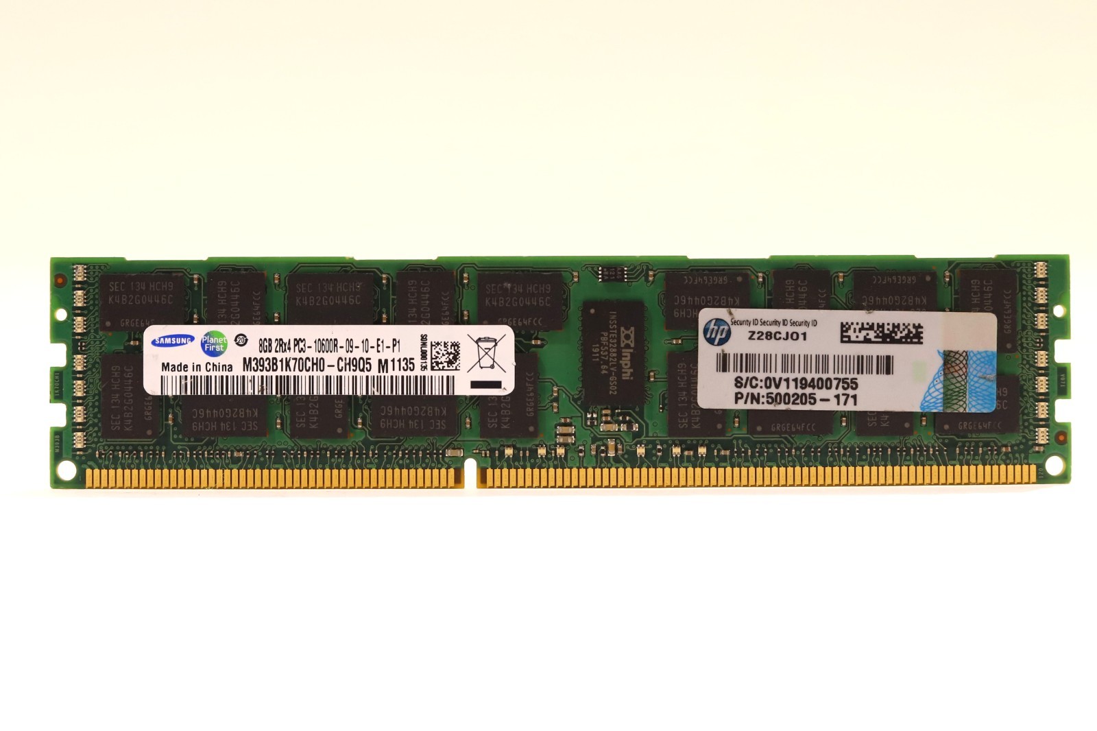 Samsung 8GB 2Rx4 PC3-10600R-09-10-E1-P1 ECC REG Server Memory M393B1K70CH0-CH9Q5