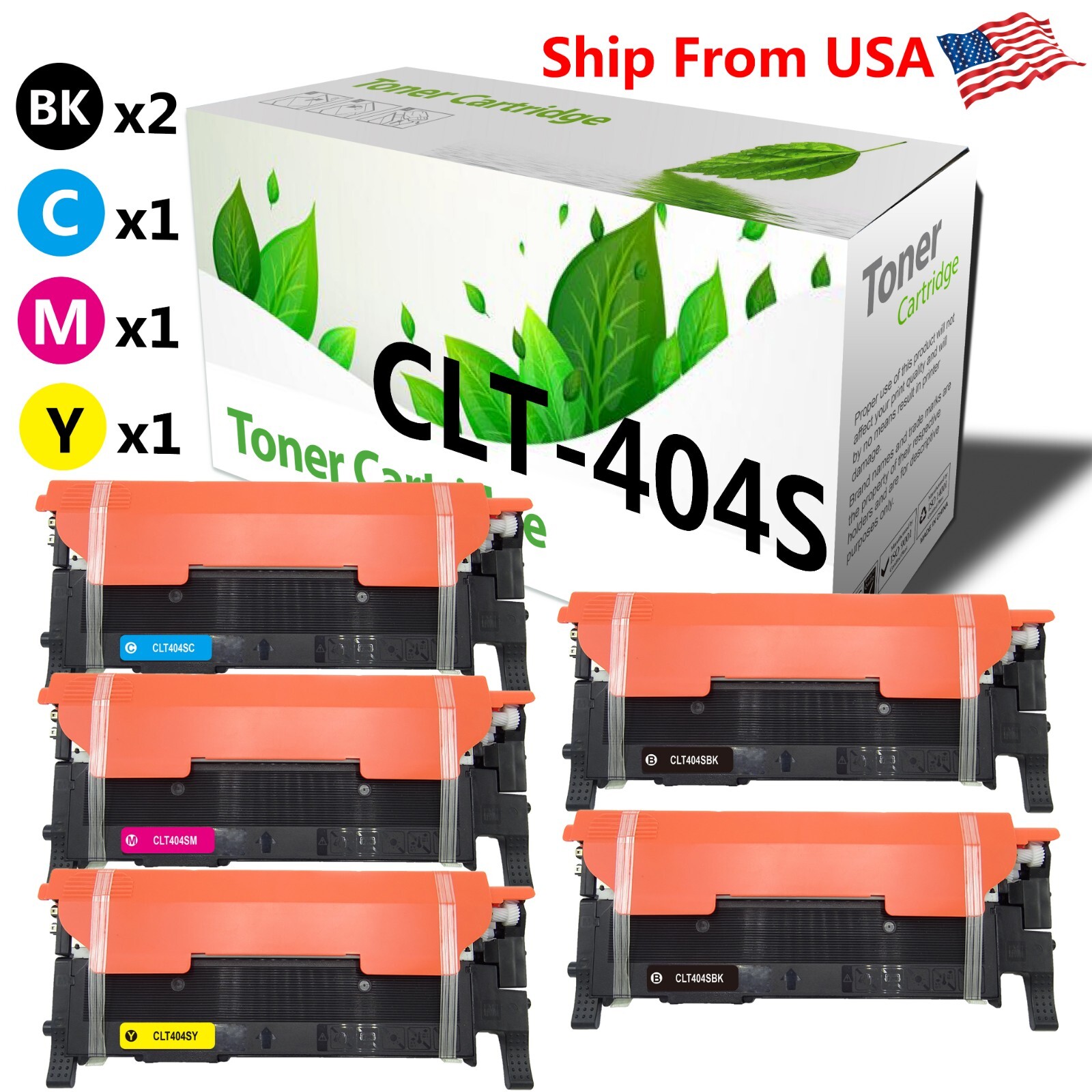 (5PK,2BCMY) CLT-404S CLT404S Toner Cartridge for C480FN C480FW C430W Printer