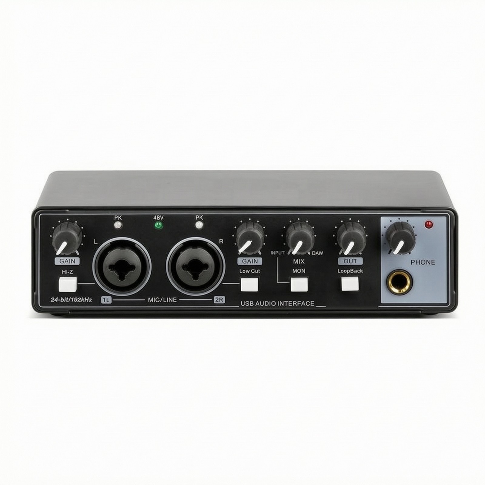 USB Audio Interface Zero-Latency Audio Interface with Loopback Low-Noise