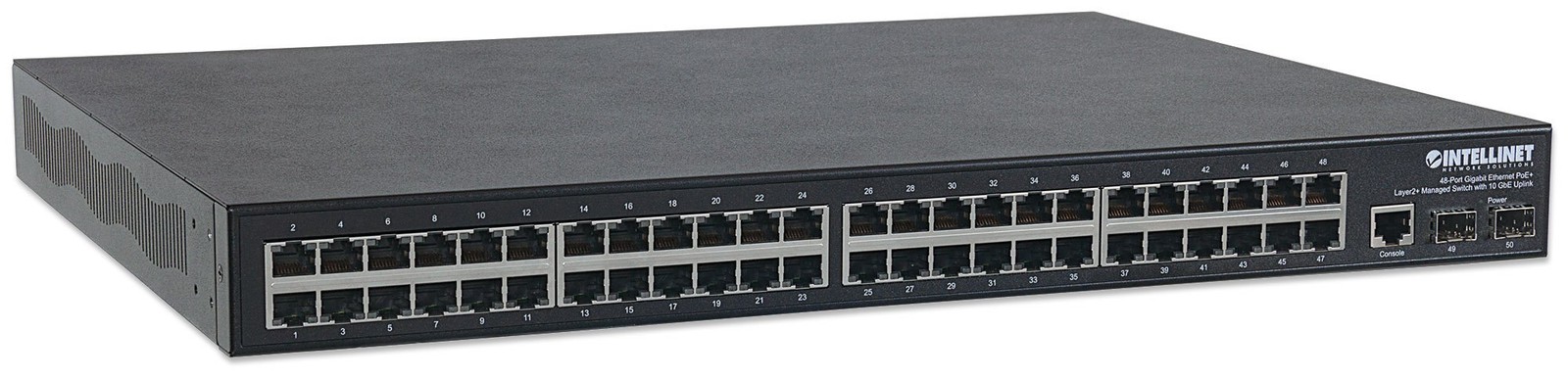 Intellinet 561112 48 Port Gigabit PoE L2 Switch High Performance Network Switch