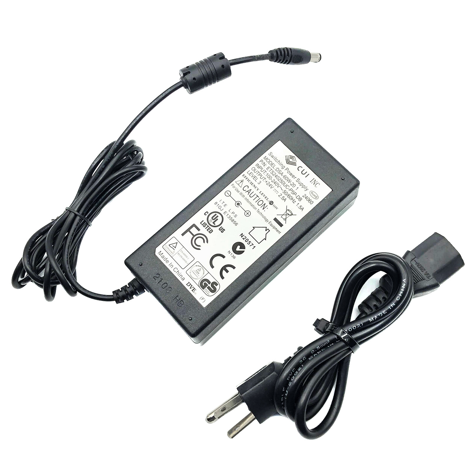 NEW Genuine CUI Inc 60W AC Power Adapter 24V 2.5A for Silhouette Cutting Tool