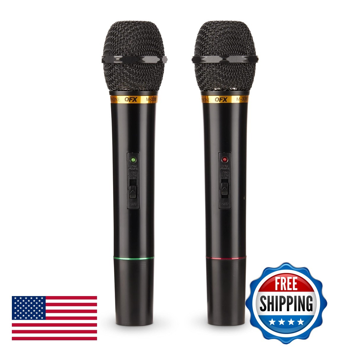 QFX M-336 Wireless Dynamic Microphone Twin Pack