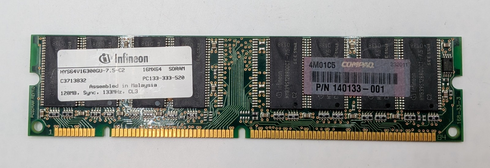Infineon 128MB PC133 SDRAM 168-Pin Desktop RAM Memory Module CL3