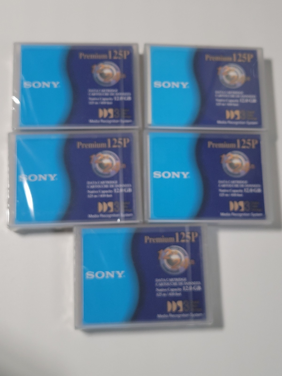5x NEW SONY DGD125P Premium 125P, 12GB, 125M, 410FT Data Cartridge,FREE SHIP