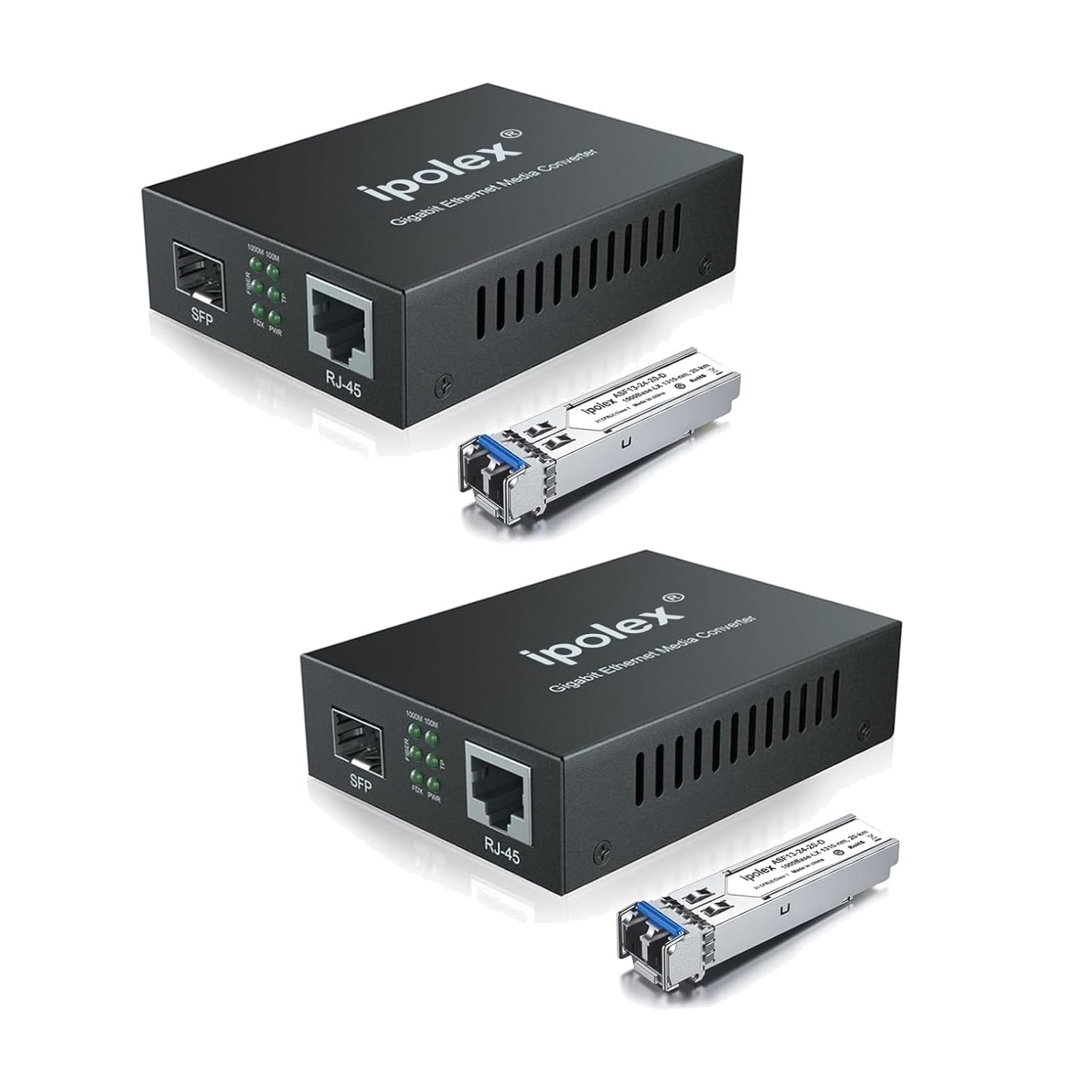 Gigabit LC Fiber to Ethernet Media Converter Kit