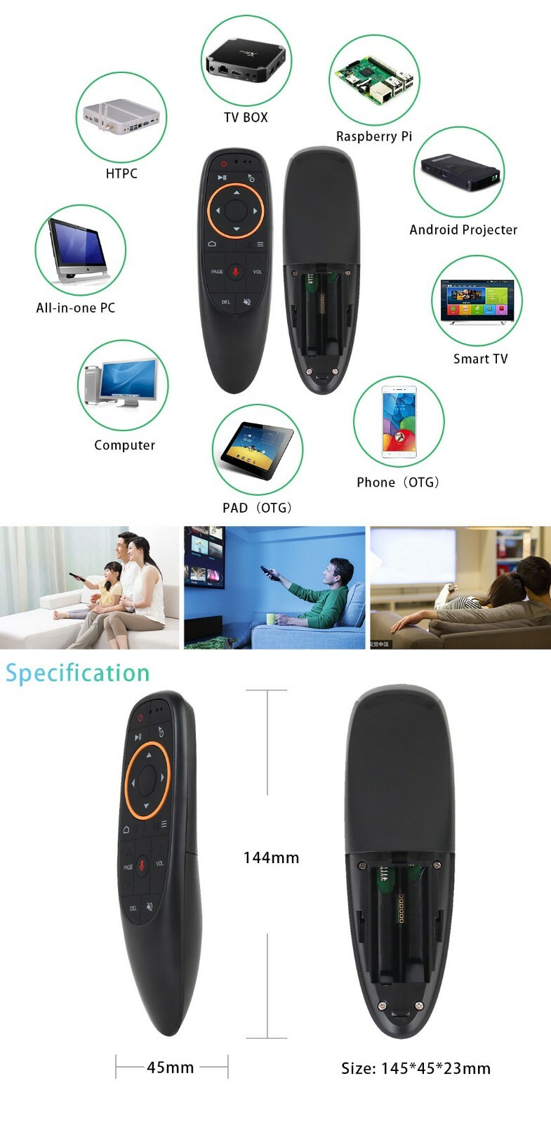 G10 Voice Control Fly Air Mouse Remote 2.4GHZ Wireless Microphone for Android TV