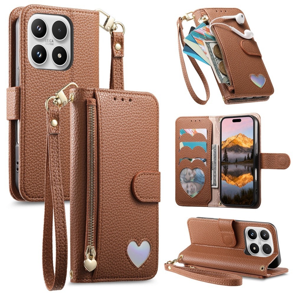 Zip Love Leather Wallet Cover Case For Xiaomi 17T 15T Pro Redmi 13 Note 13 15 14