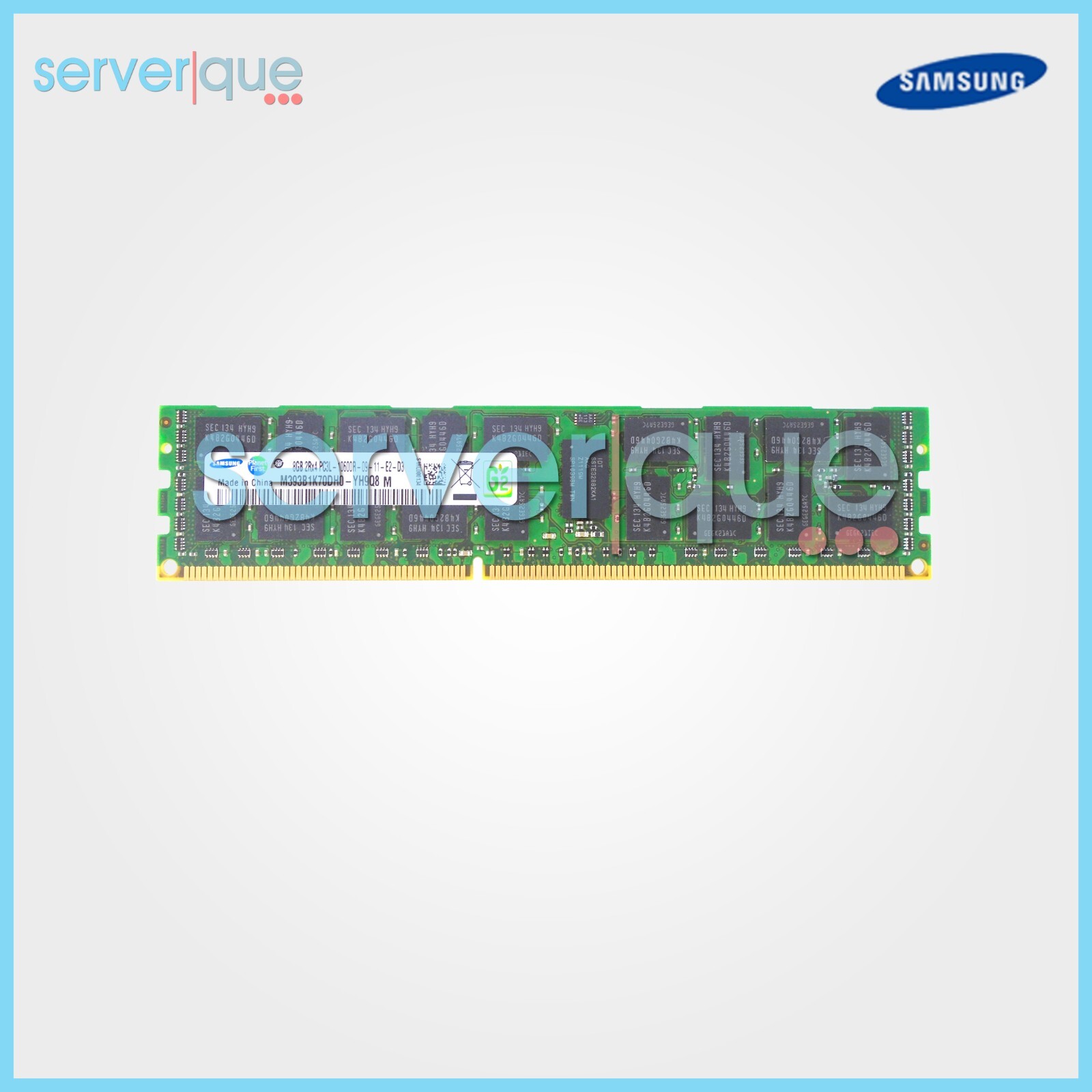 M393B1K70DH0-YH9 Samsung 8GB PC3L-10600R DDR3-1333MHz ECC Reg Dual Rank Memory