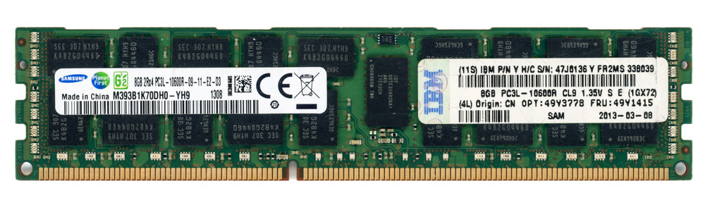 SERVER RAM MODULE IBM 49Y1415 M393B1K70DH0-YH9 8GB DDR3 REG ECC 1333MHz