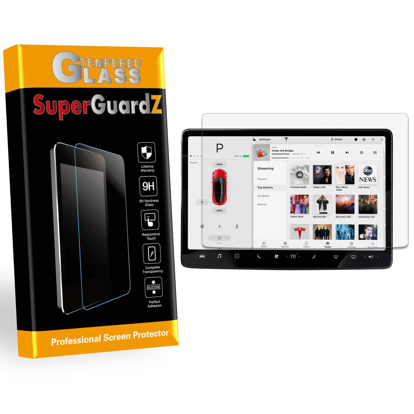 SuperGuardZ Tempered Glass Screen Protector Shield For Tesla Model Y / Model 3