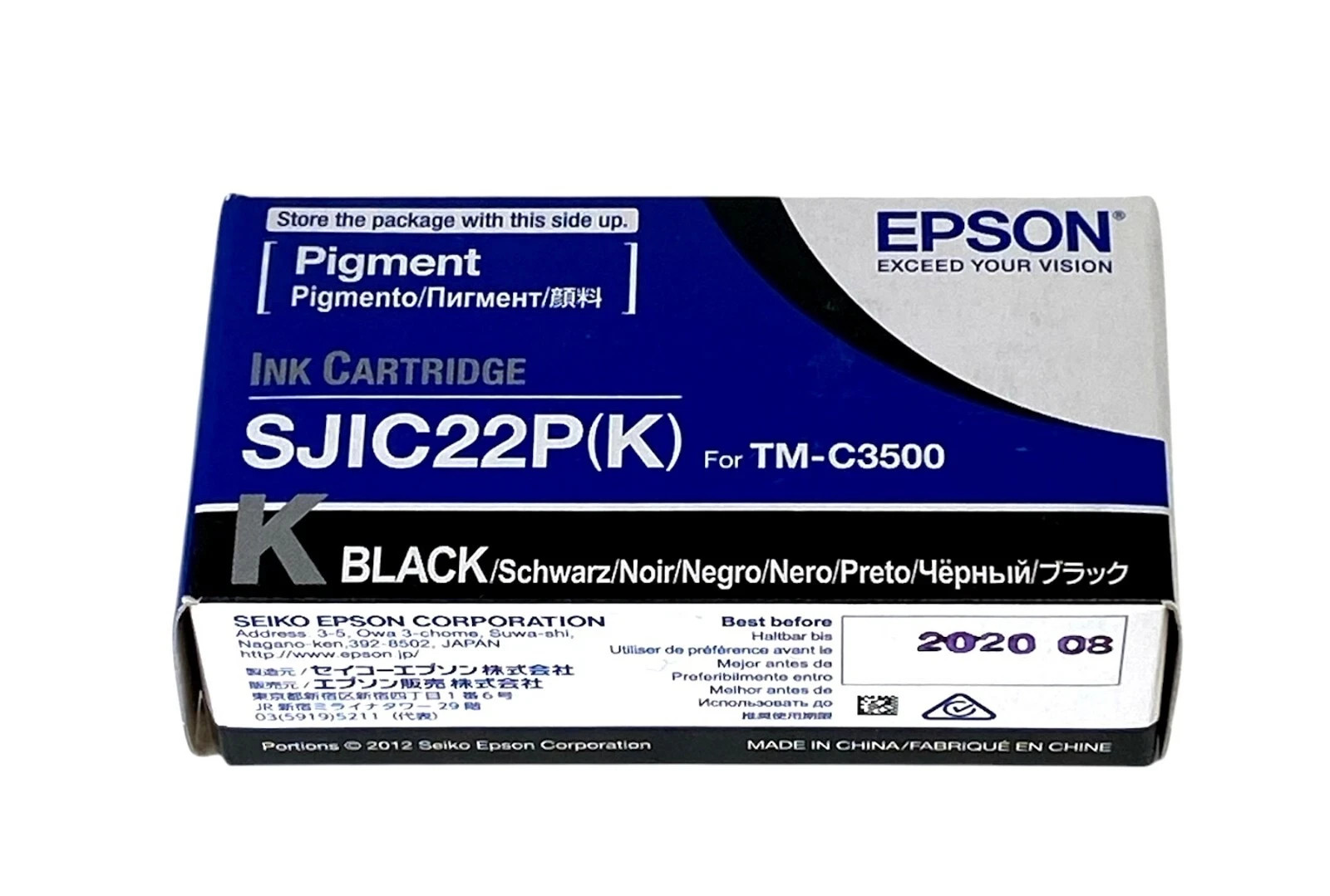 OEM Epson SJIC22P Black Ink Cartridge NEW Sealed - Exp. 07/2024