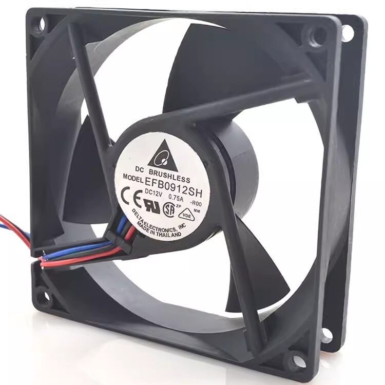 Delta EFB0912SH 9025 12V 0.75A 9CM 3-Wire Dual Ball Server High Airflow Fan